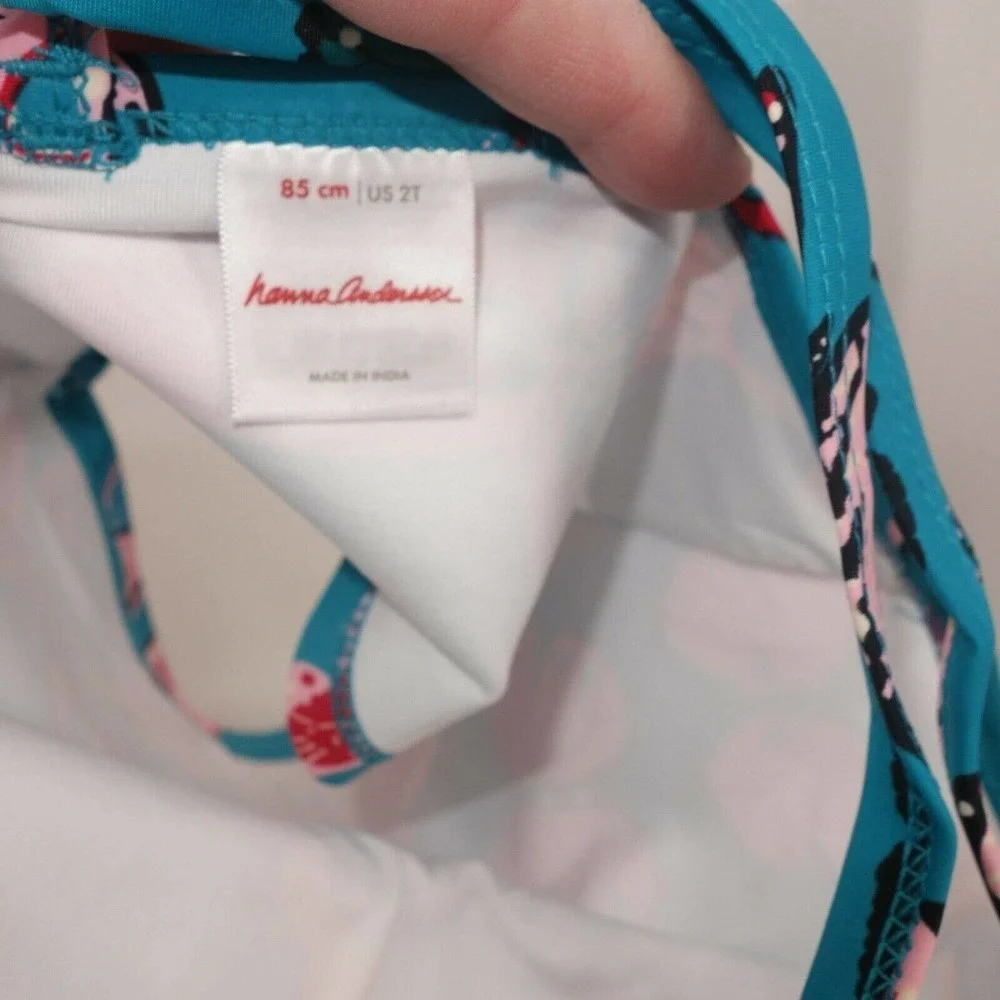 NEW Hanna Andersson Teal Aqua Butterfly Tankini Swimsuit Size 85 Girls 2T